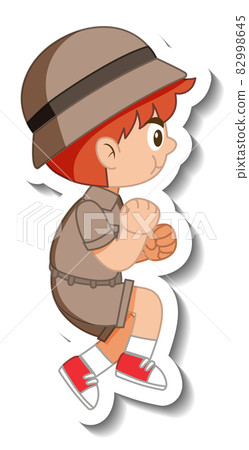 Little boy scout cartoon character sticker Little boy scout cartoon character sticker 82998645