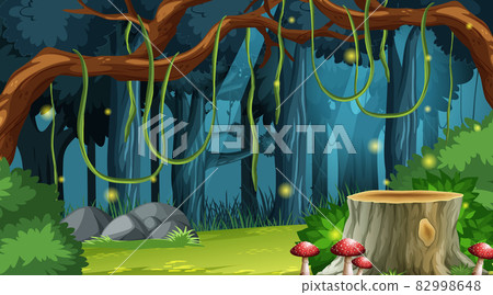 Enchanted forest landscape background - Stock Illustration [82998648 ...