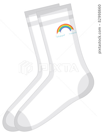 White socks with rainbow pattern 82998660