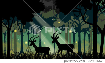 Forest landscape silhouette background Forest landscape silhouette background 82998667