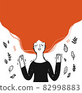 Hand drawing a long hair pretty girl 82998883