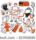 The element hand drawn of Fire fighting 82998886