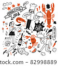 The element hand drawn of Restaurant 82998889