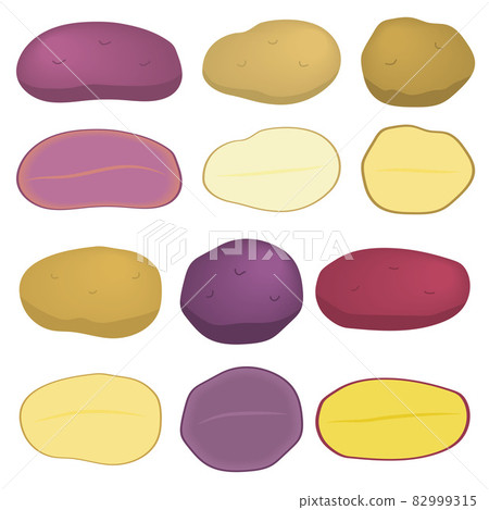 Illustrations of various potatoes Illustrations of various potatoes 82999315