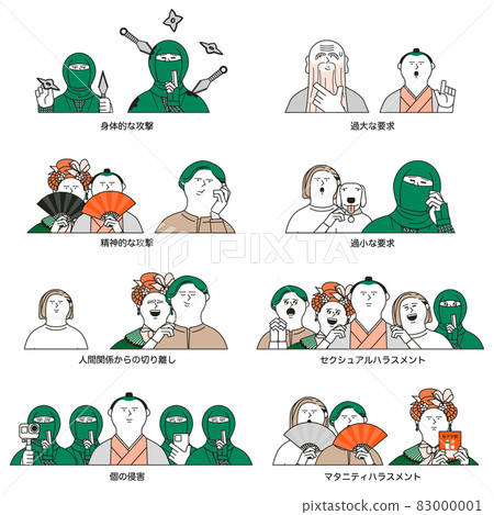 Power harassment illustration set Power harassment illustration set 83000001