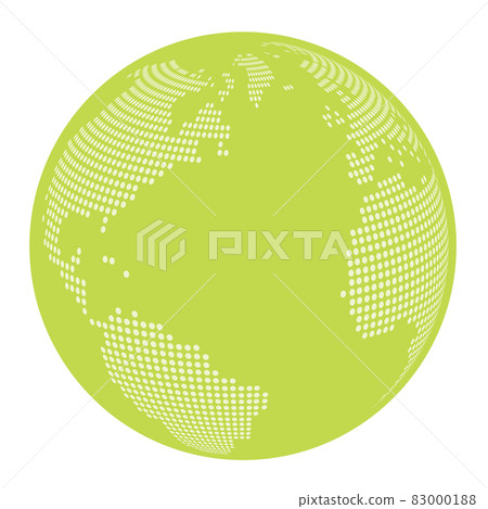 三維地球圖、大西洋中心地圖、點描繪、信息圖表 83000188