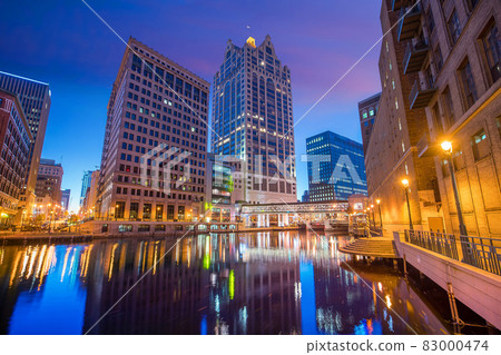 Downtown Milwaukee skyline in USA Downtown Milwaukee skyline in USA 83000474