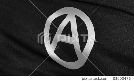 Anarchy flag blowing in the wind. 3D rendering illustration of waving sign Anarchy flag blowing in the wind. 3D rendering illustration of waving sign 83000476
