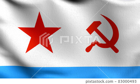 Soviet Navy flag blowing in the wind. 3D rendering illustration of waving sign 83000493