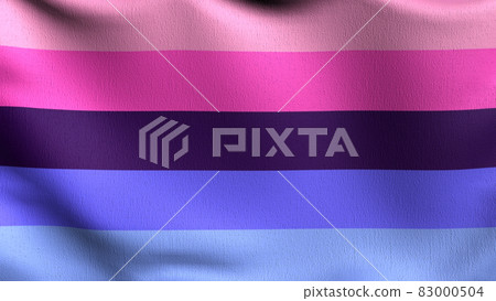 Pride Rainbow Omnisexual, LGBT flag blowing in the wind. 3D rendering illustration of waving sign 83000504
