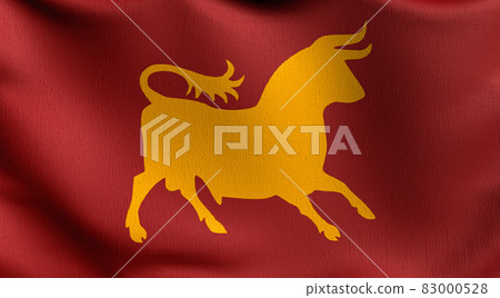 Caesar Legion flag blowing in the wind. 3D rendering illustration of waving sign Caesar Legion flag blowing in the wind. 3D rendering illustration of waving sign 83000528