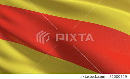 Grand Duchy of Baden flag blowing in the wind. 3D rendering illustration of waving sign 83000539