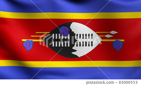 Swaziland flag blowing in the wind. 3D rendering illustration of waving sign Swaziland flag blowing in the wind. 3D rendering illustration of waving sign 83000553