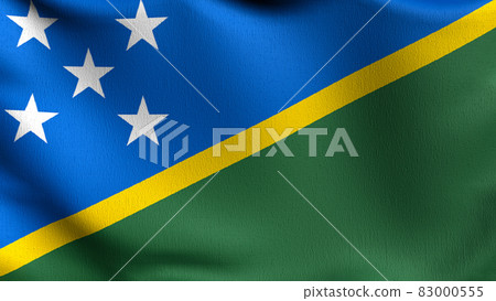 Solomon Islands flag blowing in the wind. 3D rendering illustration of waving sign 83000555