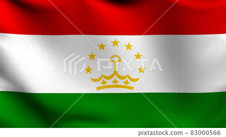 Tajikistan flag blowing in the wind. 3D rendering illustration of waving sign 83000566
