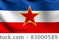 SFR Yugoslavia flag blowing in the wind. 3D rendering illustration of waving sign 83000589