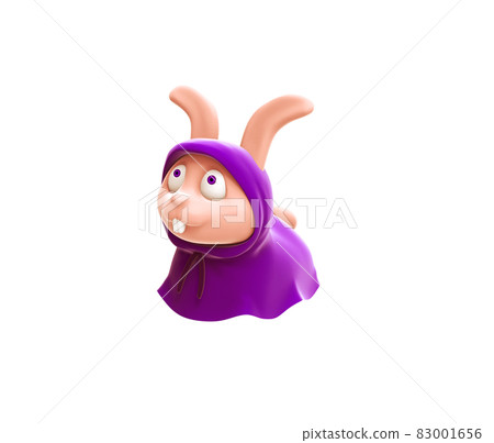 3D illustration of a rabbit wizard 83001656
