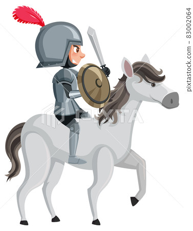 Knight cartoon character on white background Knight cartoon character on white background 83002064