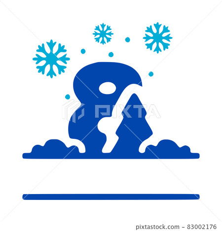 Number 8 and winter composition monogram, vector logo, emblems or initial design. 83002176