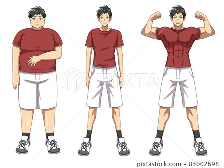 Obese lean muscular male 83002698