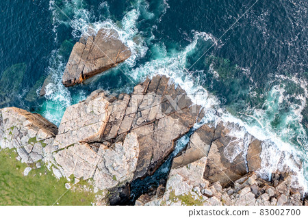 Aerial view of the rocky coastline by Marmeelan and Falcorrib south of Dungloe, County Donegal - Ireland 83002700