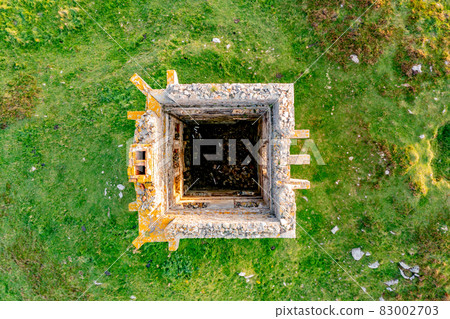 Aerial view of the Crohy Head Signal Tower at Maghery by Dungloe - Ireland 83002703