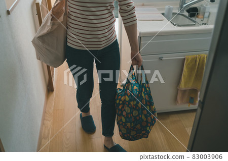 Mom on the way home from shopping 83003906