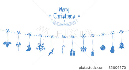 Christmas Vector Composition. Garland of Holiday Icons. For Greeting Card. Christmas Vector Composition. Garland of Holiday Icons. For Greeting Card. 83004570