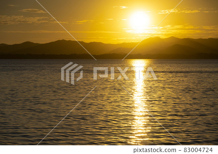 從船上看到的濱名湖日落 83004724