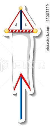Sticker template with flag decoration poles for funfair isolated Sticker template with flag decoration poles for funfair isolated 83005329