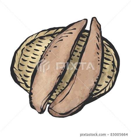 Hand-painted brush painting style illustration of dried bonito 83005664
