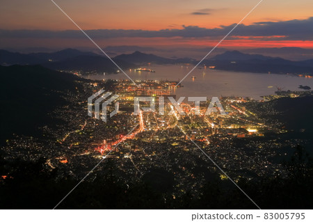 [Hiroshima Prefecture] Night view of Kure seen from Haigamine Observatory 83005795