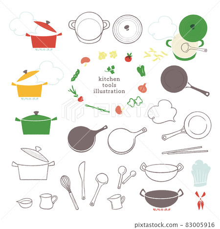 Illustration set of kitchen tools Illustration set of kitchen tools 83005916
