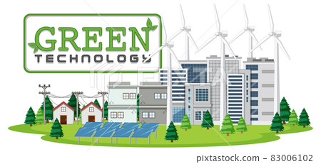 Green energy generated by wind turbine and solar panel Green energy generated by wind turbine and solar panel 83006102