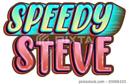 Speedy Steve word logo on white background Speedy Steve word logo on white background 83006103
