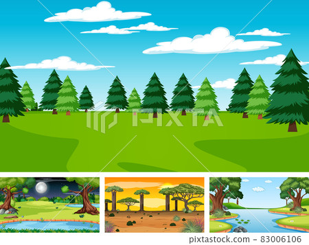 Four different scene of nature park and forest Four different scene of nature park and forest 83006106