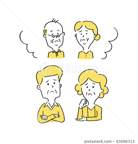 Middle-aged couple having trouble with old age Middle-aged couple having trouble with old age 83006313