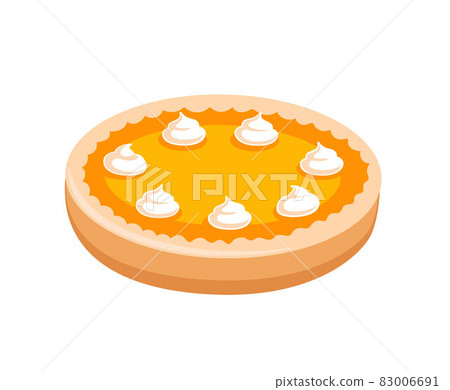 Pumpkin pie. Carrot cake with whipped cream. Pumpkin pie. Carrot cake with whipped cream. 83006691