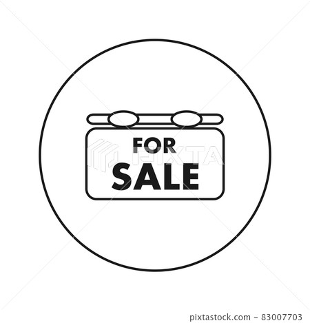 For sale. Icon. Vector. Flat . Thin line. For sale. Icon. Vector. Flat . Thin line. 83007703