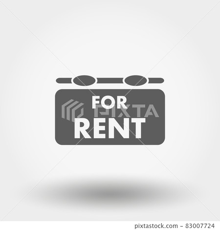 For rent. Icon. Vector. Flat . Silhouette. For rent. Icon. Vector. Flat . Silhouette. 83007724