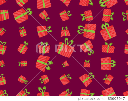 Seamless pattern with gift boxes and green... - Stock Illustration ...