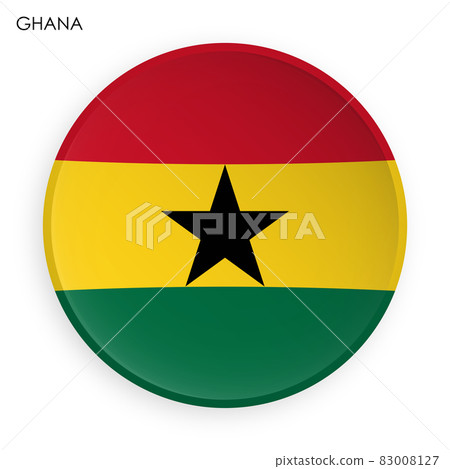 GHANA flag icon in modern neomorphism style. Button for mobile application or web. Vector on white background 83008127