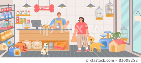 Pet shop inside interior with cashier and... - Stock Illustration  [83008258] - PIXTA