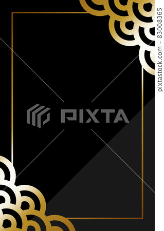 豪華青海波浪紋背景垂直位置黑金 豪華青海波浪紋背景垂直位置黑金 83008365