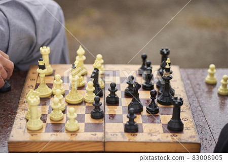 Chess board game concept of business ideas and competition and strategy  plan success meaning. Stock Photo