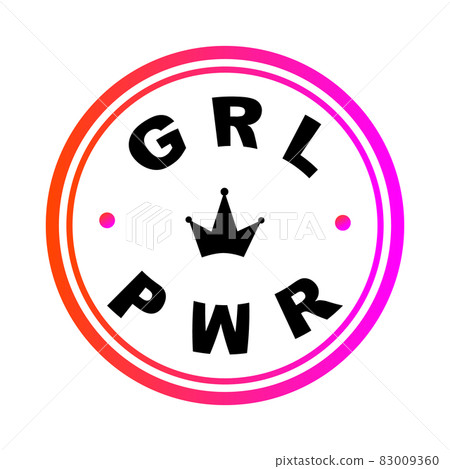GIRL POWER inscription handwritten. GRL PWR hand lettering. Feminist print with slogan phrase quote GIRL POWER inscription handwritten. GRL PWR hand lettering. Feminist print with slogan phrase quote 83009360