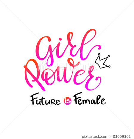 GIRL POWER inscription handwritten. GRL PWR hand lettering. Feminist print with slogan phrase quote GIRL POWER inscription handwritten. GRL PWR hand lettering. Feminist print with slogan phrase quote 83009361