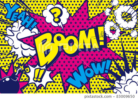 Comic-style speech bubble background material Comic-style speech bubble background material 83009650