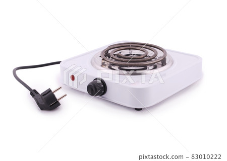 Portable kitchen electric stove on a white background Portable kitchen electric stove on a white background 83010222