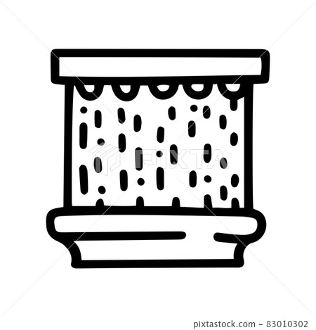 water wall fountain line vector doodle simple icon 83010302